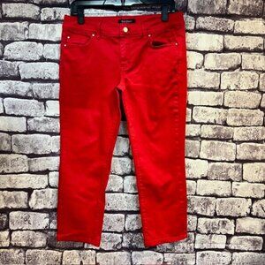 White House Black Market Red Crop Pants Size 8